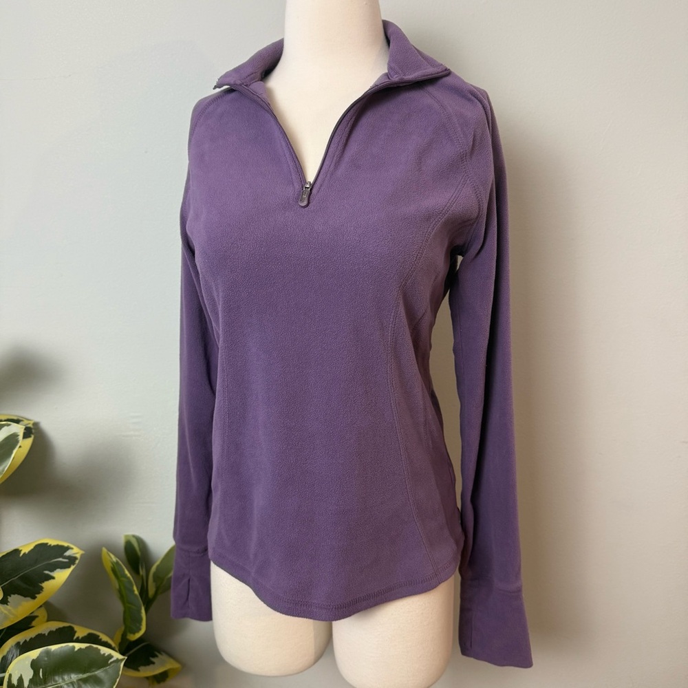 Tek Gear Women's Long Sleeve Purple Zip-Up Fleece Top ~ Small